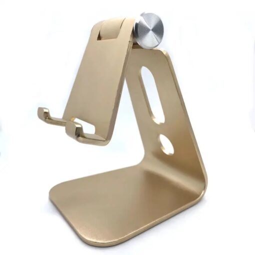 Aluminum Adjustable Cell Phone - Tablet Stand - Gold