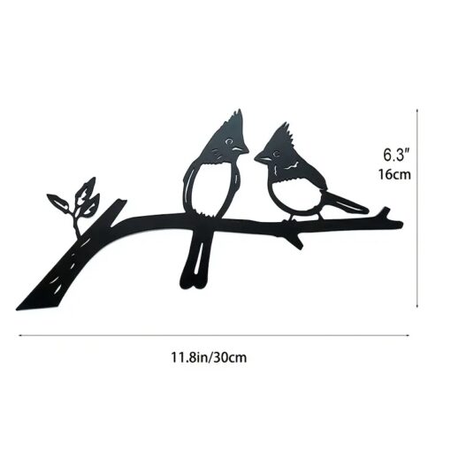 Black Metal Decor - Cardinals - Tree