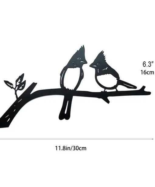 Black Metal Decor - Cardinals - Tree