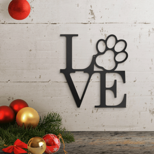 Dog Love - Black Metal Decor