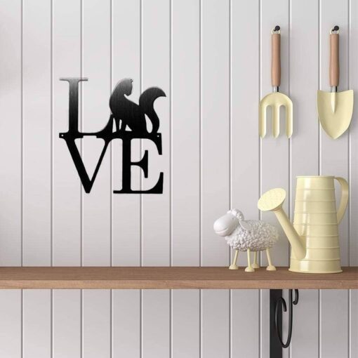 Cat Love - Black Metal Decor