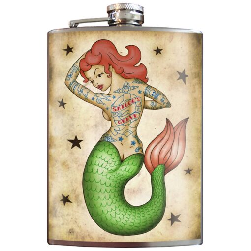 Flask - Tattooed Mermaid