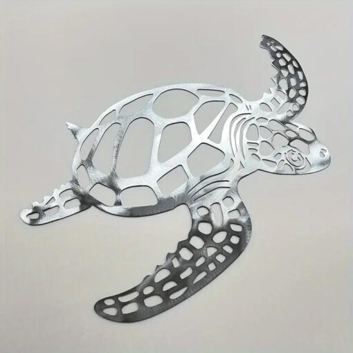 Sea Turtle - Silver Metal Wall Decor