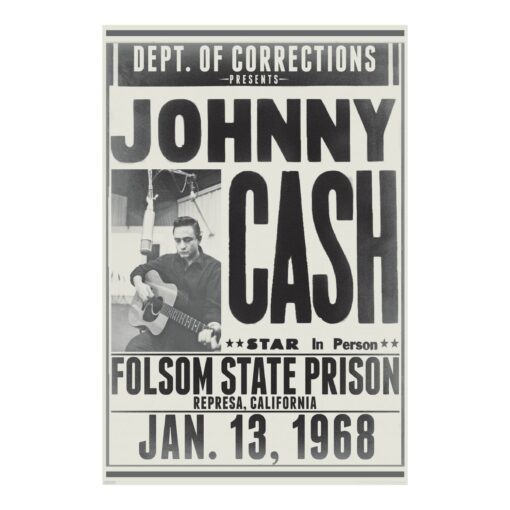 Johnny Cash - Folsom State 24x36 Poster