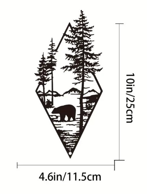 Bear & Forest - Black Metal Decor