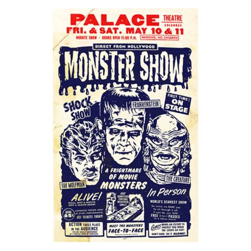 Hollywood Monster Show 11x17 Poster Print (Blue)
