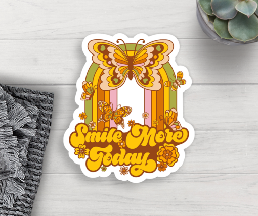 Smile More Today Vinyl Sticker