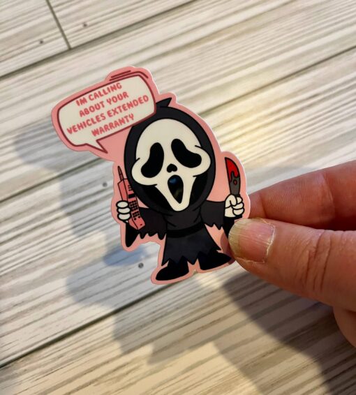 Ghostface Scream Extended Warranty Vinyl Sticker
