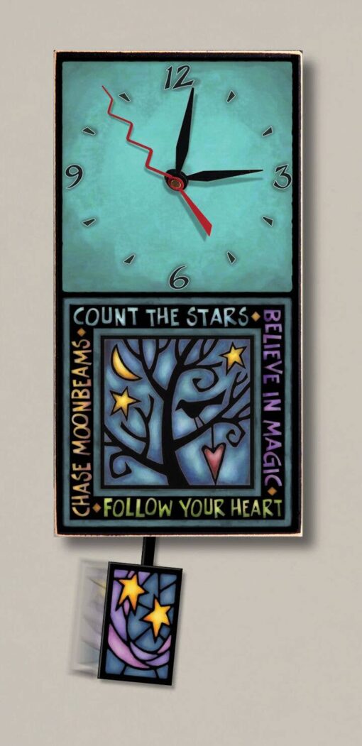 Count the Stars Follow Heart - Pendulum Clock