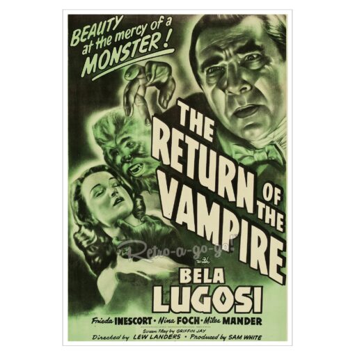Bela Lugosi "Return of the Vampire" 12x18 Movie Print