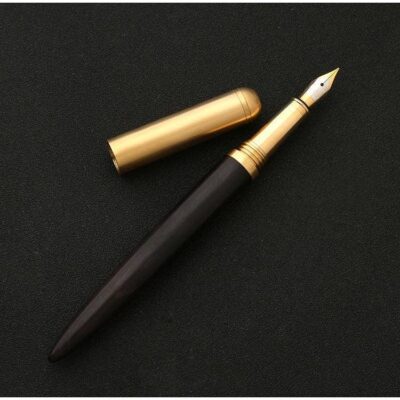 The Hemmingway (Black) | Handmade Wood and Brass Fountain Pen