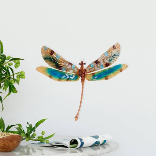 Dragonfly Wall Decor Golds And Aqua