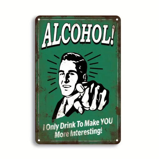 Alcohol - 8x12 Metal Sign Decor