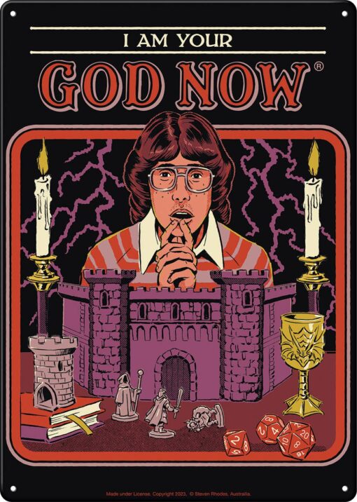 Steven Rhodes I Am Your God 8.25x11.5 Metal Sign