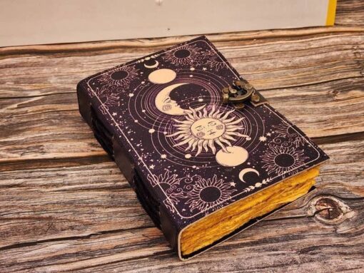Celestial Sun & Moon Leather Journal