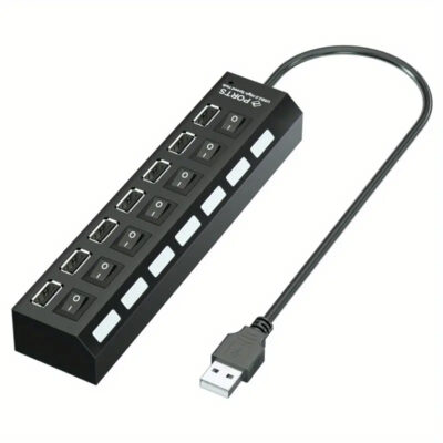 7 USB Plug Adapter (Black)