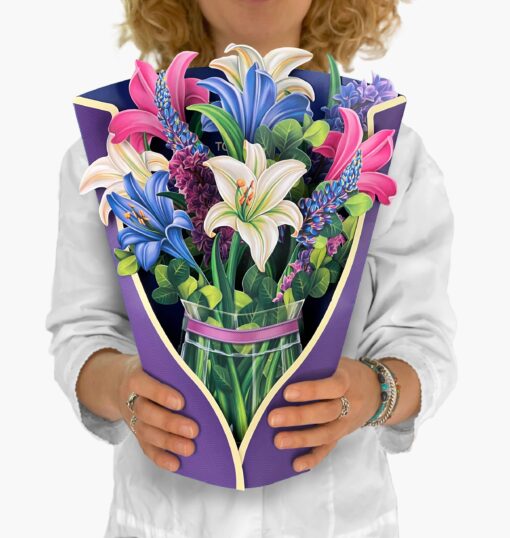 Lilies & Lupines - FreshCut Flowers Pop-up Card