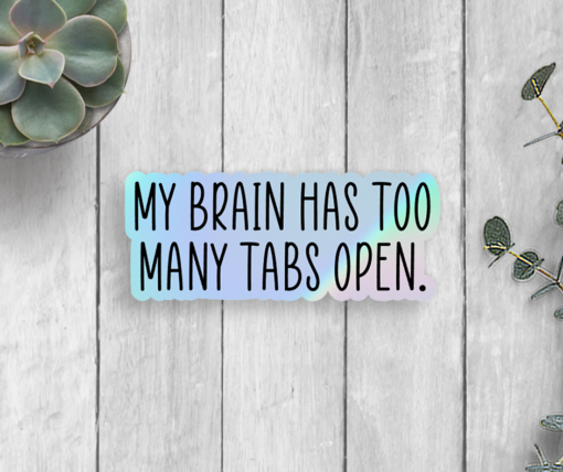 Brain Tabs Holographic Sticker