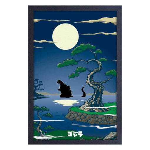 Godzilla - Moon - 11x17 Framed Print