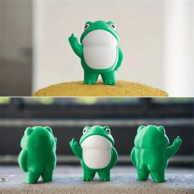 Angry Frog Resin Figure
