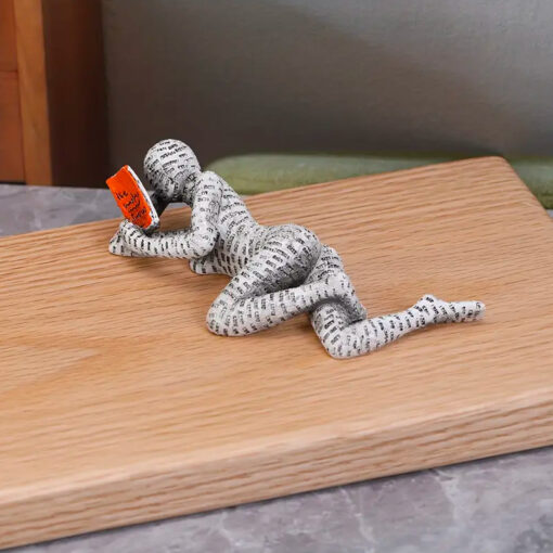 Lady Relaxing With Book Resin Figure