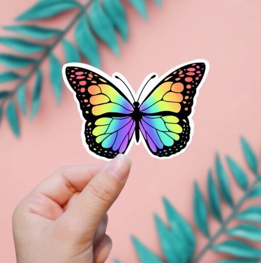 Rainbow Butterfly Vinyl Sticker