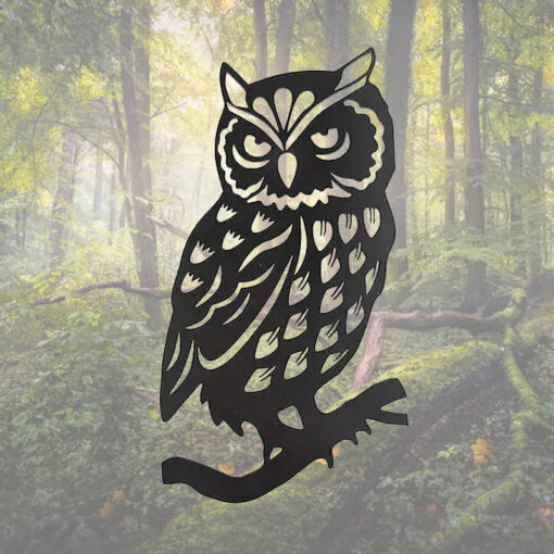 Majestic Owl - Black Metal Decor