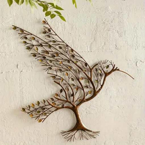 Tree Branch Bird - UV Colored Metal Decor