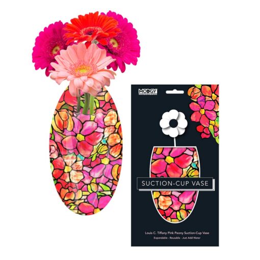 Pink Peony (Louis C. Tiffany) Oval Suction Cup Vase