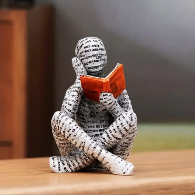 Lady Sitting and Relaxing With Book Resin Figure