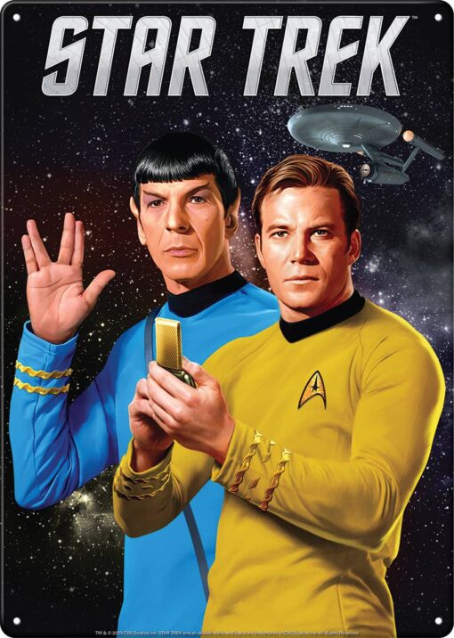 Star Trek - Captain Kirk and Spock - 8x12 Metal Sign Decor