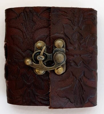 Brown Embossed 3x3 Mini LeatherJournal