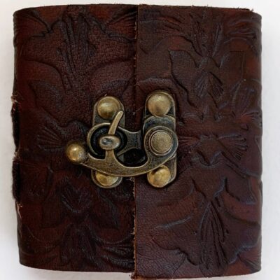 Brown Embossed 3x3 Mini LeatherJournal