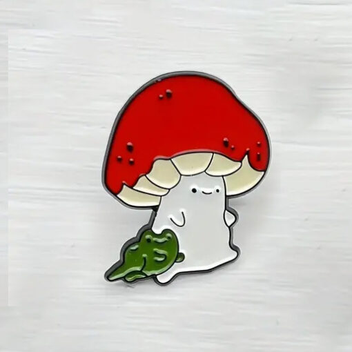 Mushroom & Frog Enamel - Pin