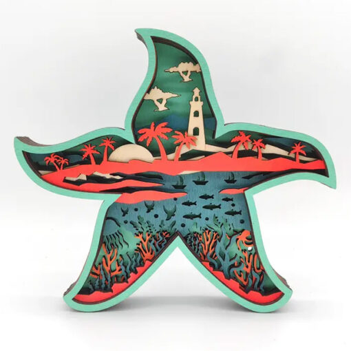 Starfish Layered Wood Decor