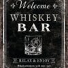 Whiskey Bar 12x16 Metal Sign Decor
