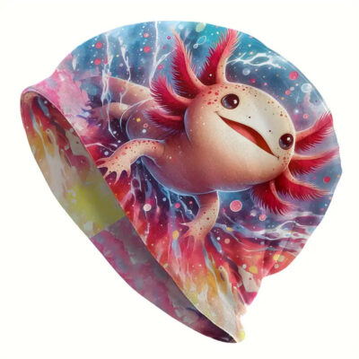 Axolotl Swimming Polyester Beanie