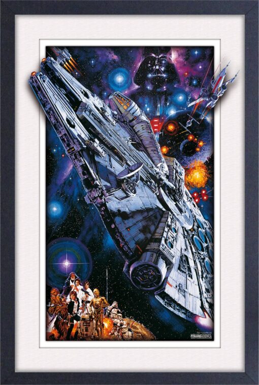 Star Wars Millennium Falcon 11x17 Plexi Framed Faux Matte Print