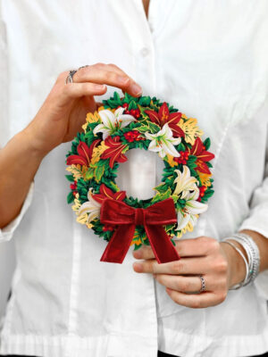 Winter Joy Wreath Mini Pop-up Greeting Card