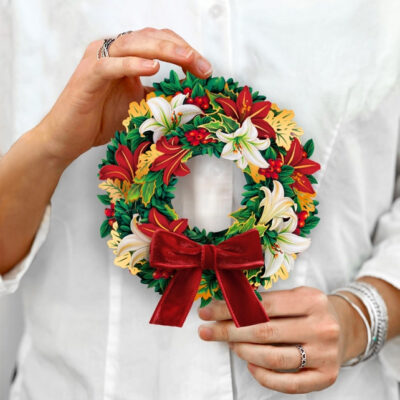 Winter Joy Wreath Mini Pop-up Greeting Card