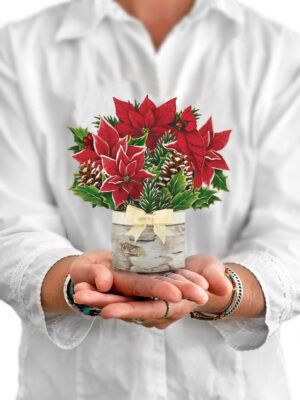 Birch Poinsettia Mini Pop-up Greeting Card
