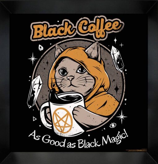 Black Coffee 12x12 Framed Print by Ilustrata