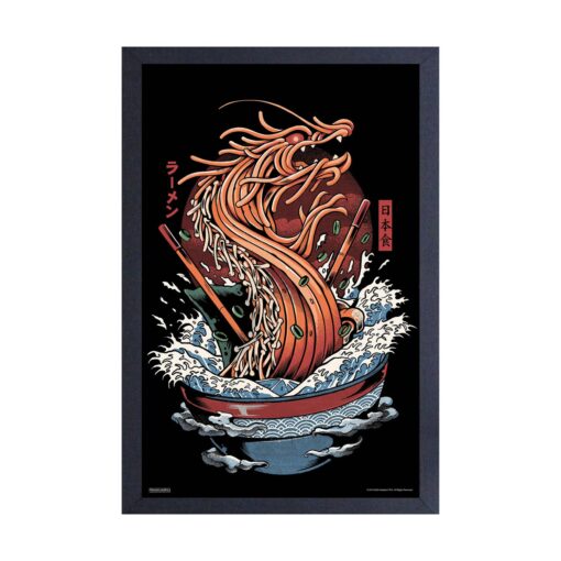 Dragon Ramen 11x17 Framed Print by Illustrata