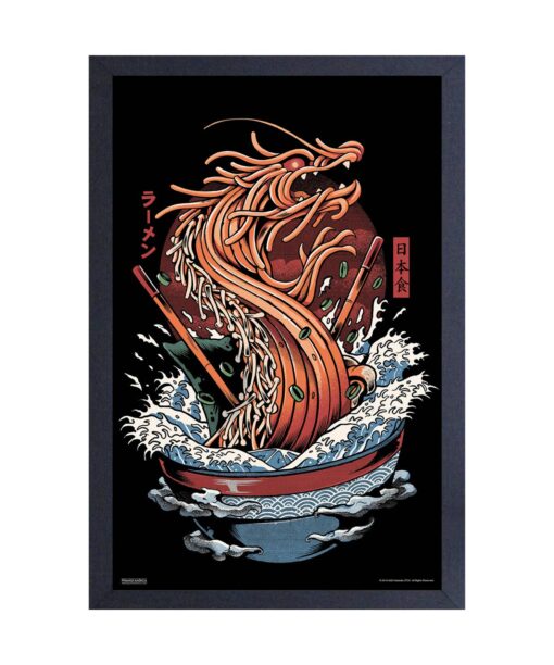 Dragon Ramen 11x17 Framed Print by Illustrata