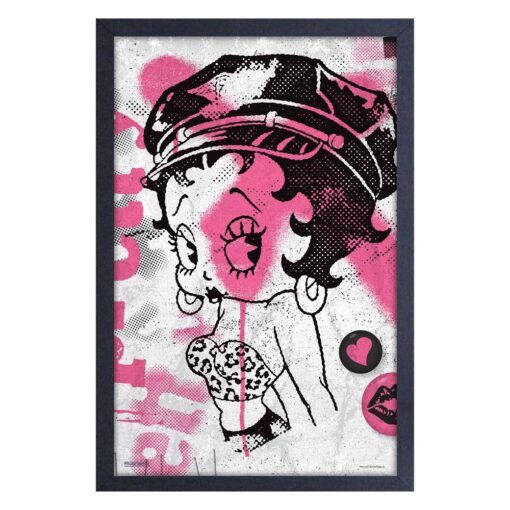 Betty Boop Pink Grunge Punk 11x17 Framed Print