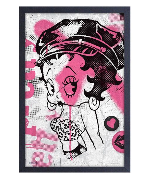 Betty Boop Pink Grunge Punk 11x17 Framed Print