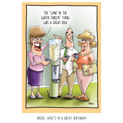 Wine in the Water Cooler Birthday Card