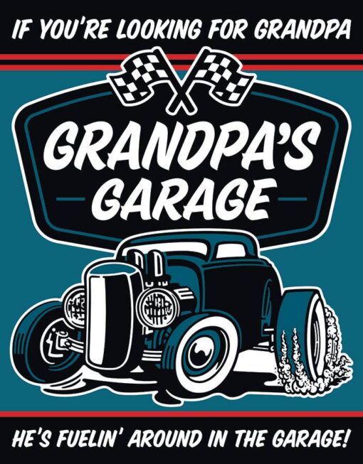 Grandpa's Garage Fuelin' 12x16 Metal Decor Sign