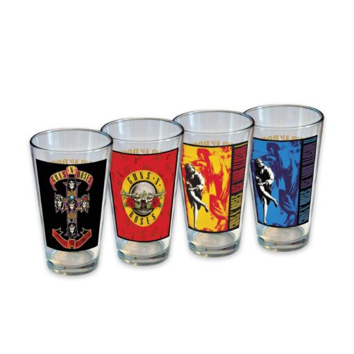 Guns N' Roses Drinking Glass Set (4-Pack / 16oz)