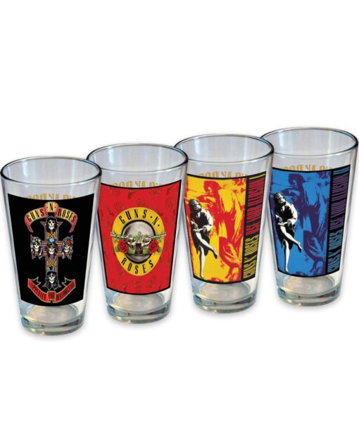 Guns N' Roses Drinking Glass Set (4-Pack / 16oz)